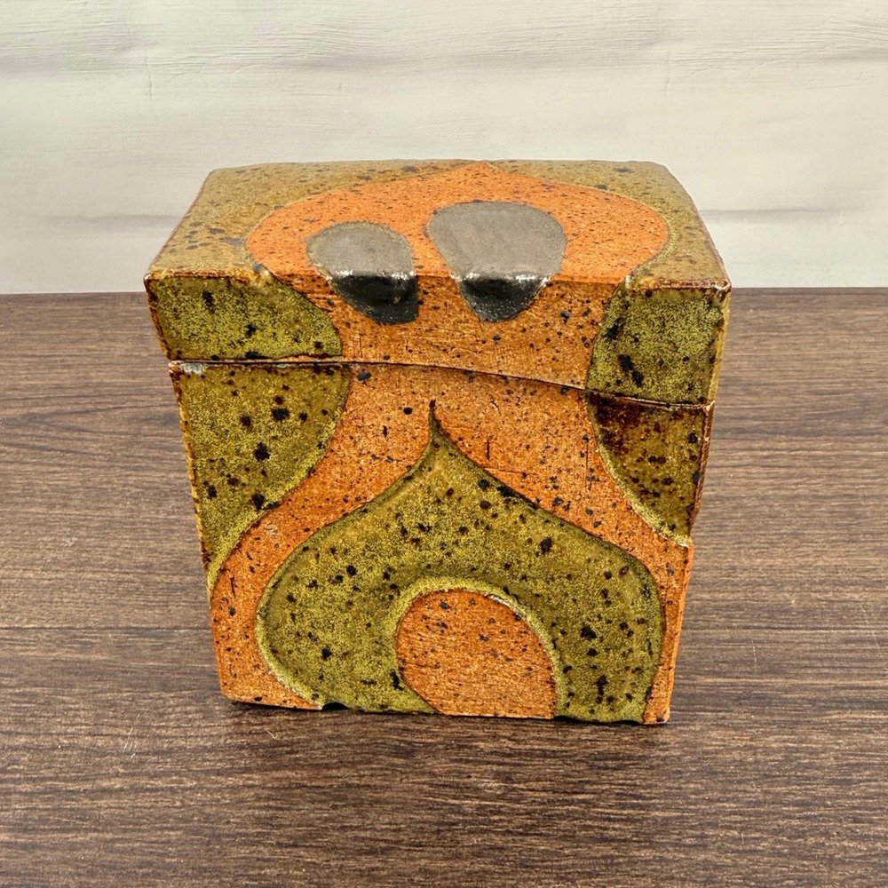 Studio Pottery Octopus Lidded Box Mid Century Modern Ceramic Artist Signed